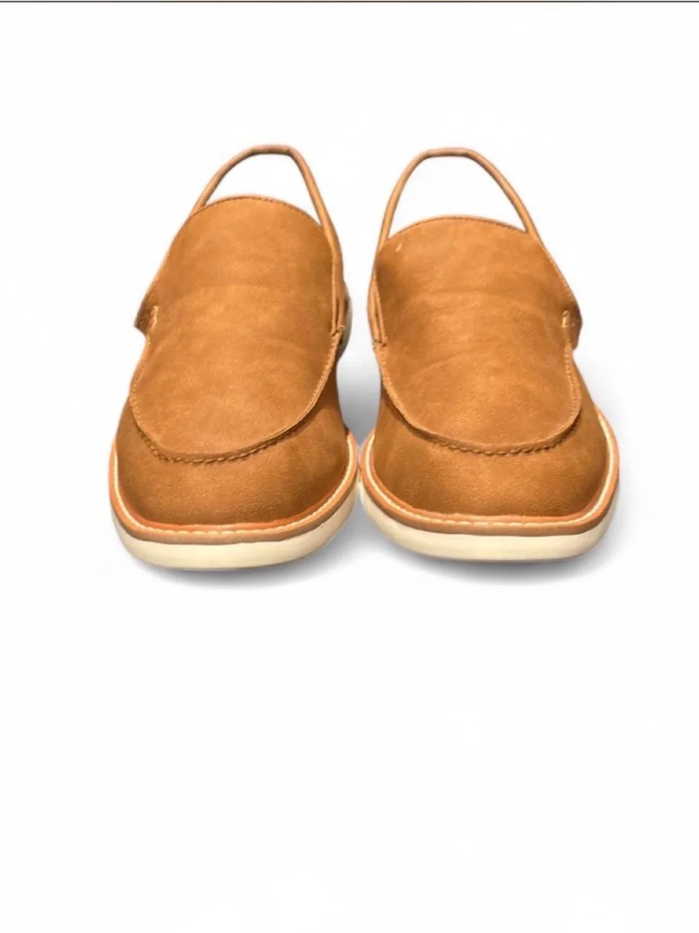 Men's Tan Slip-On Slingback Loafers - Casual Comfort